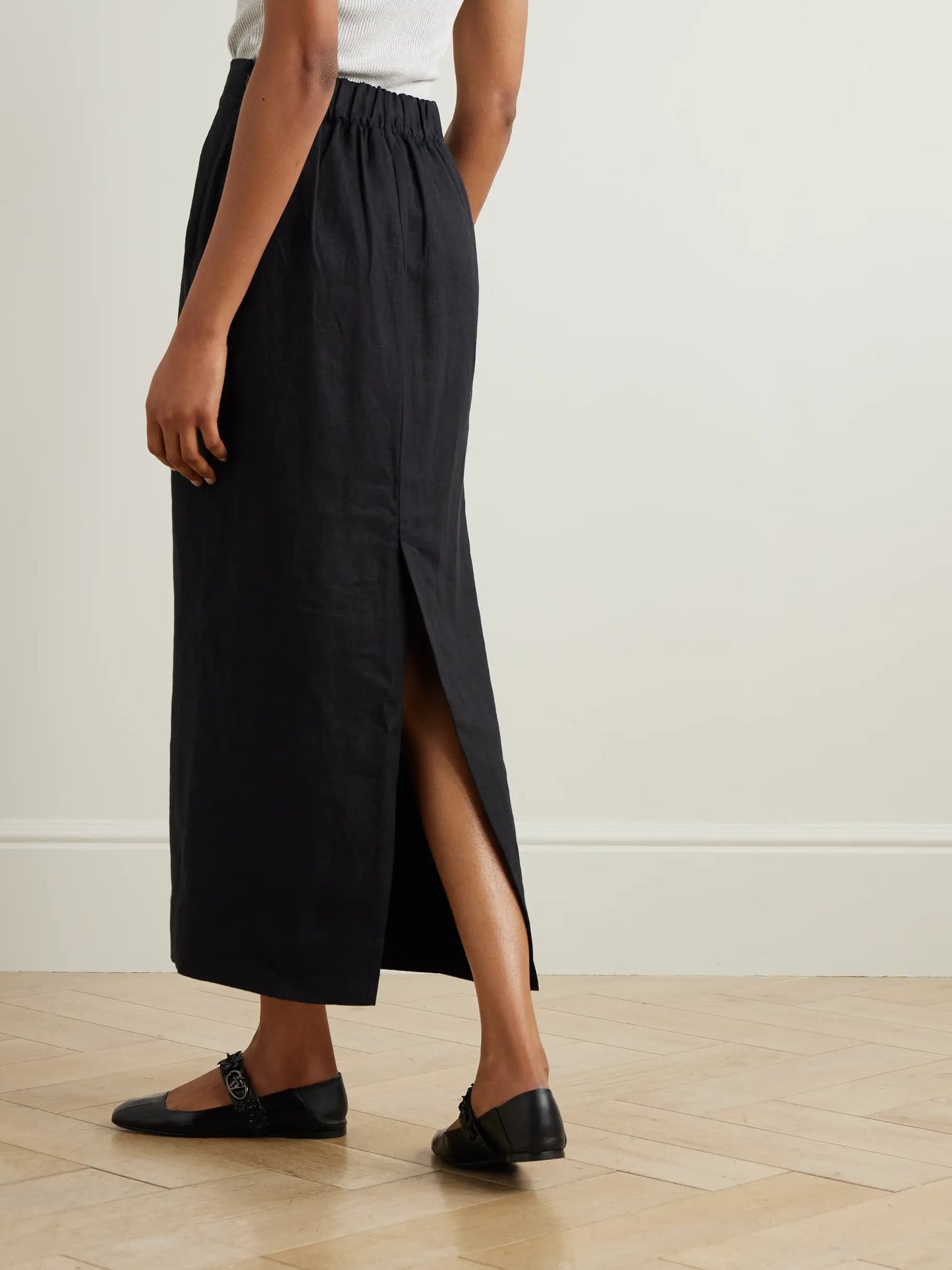 Emma Linen Midi Skirt