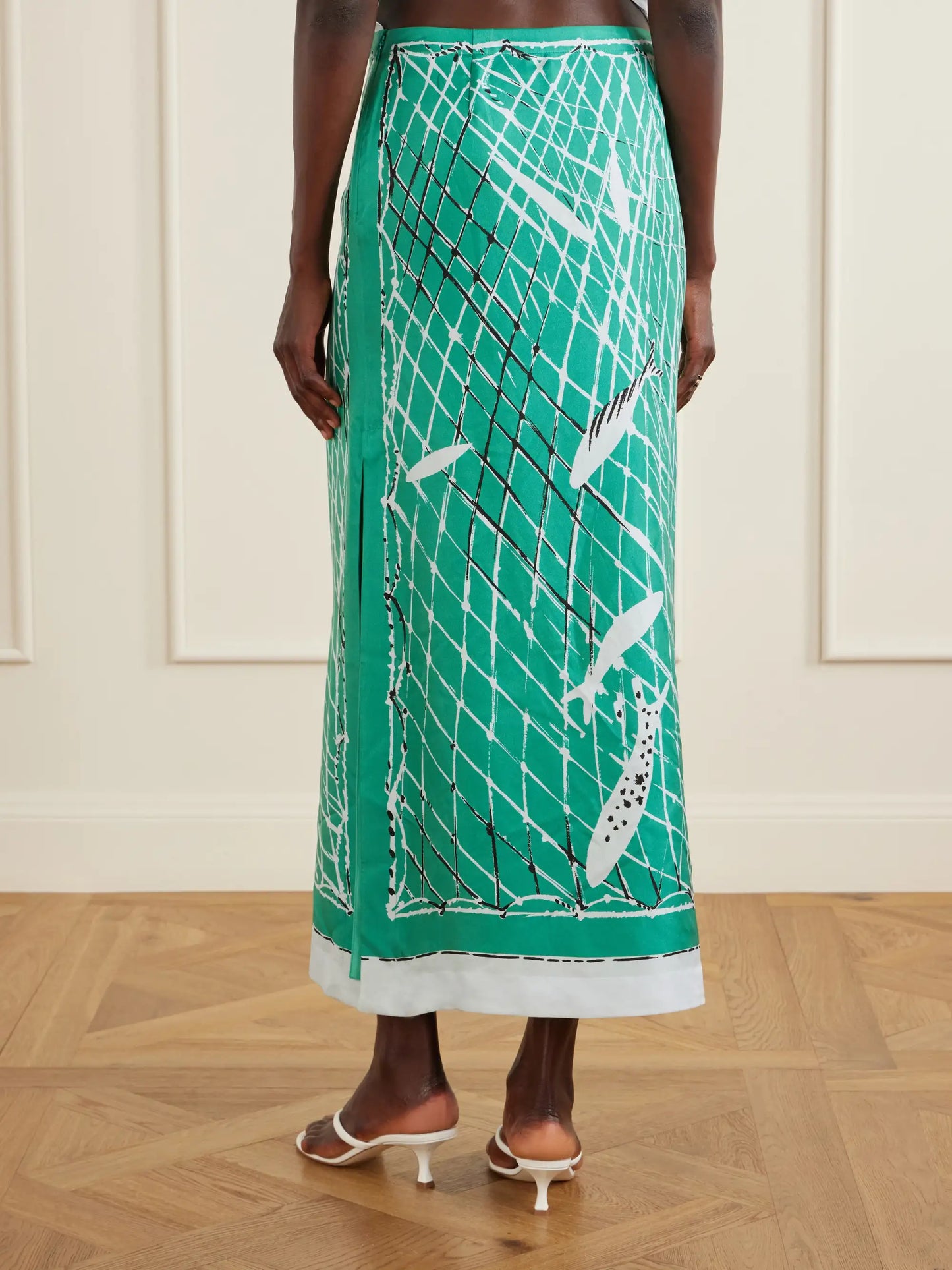 Linnie Printed Silk Maxi Skirt