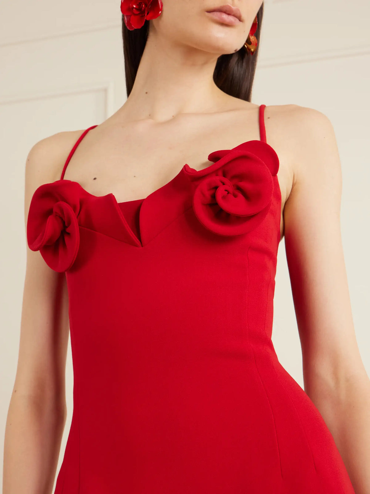 Embellished Wool-blend Crepe Midi Dress