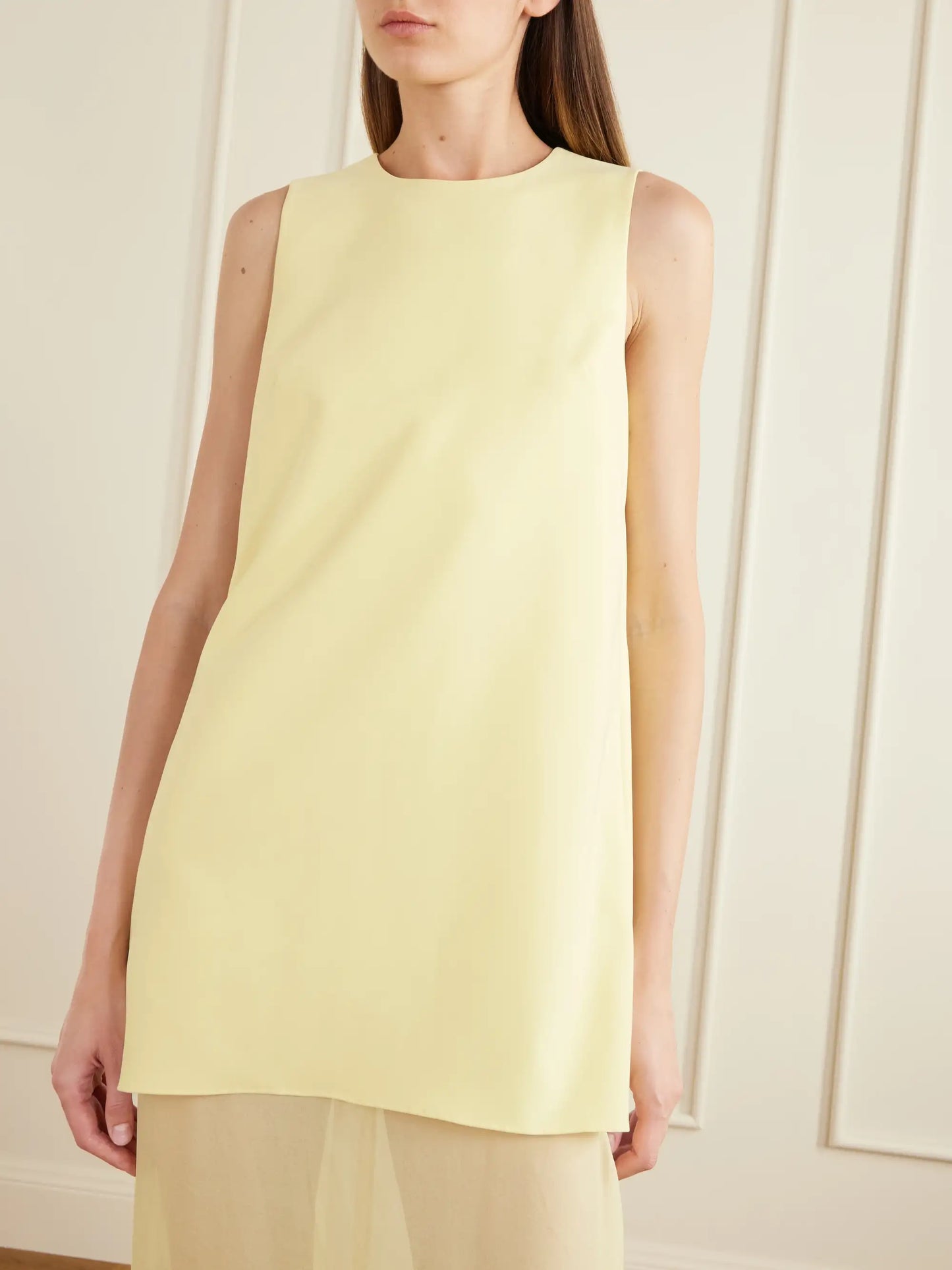 Crepe And Chiffon Maxi Dress