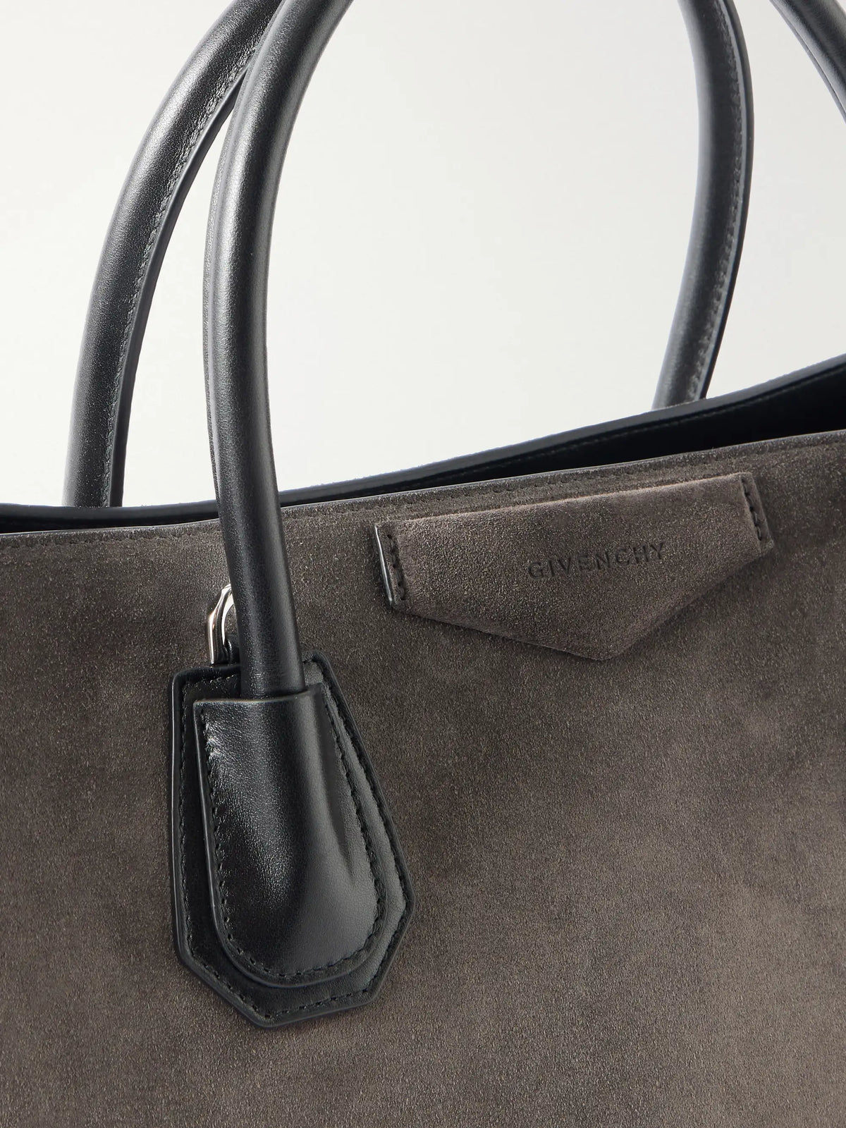 Givenchy Antigona Leather-trimmed Suede Tote