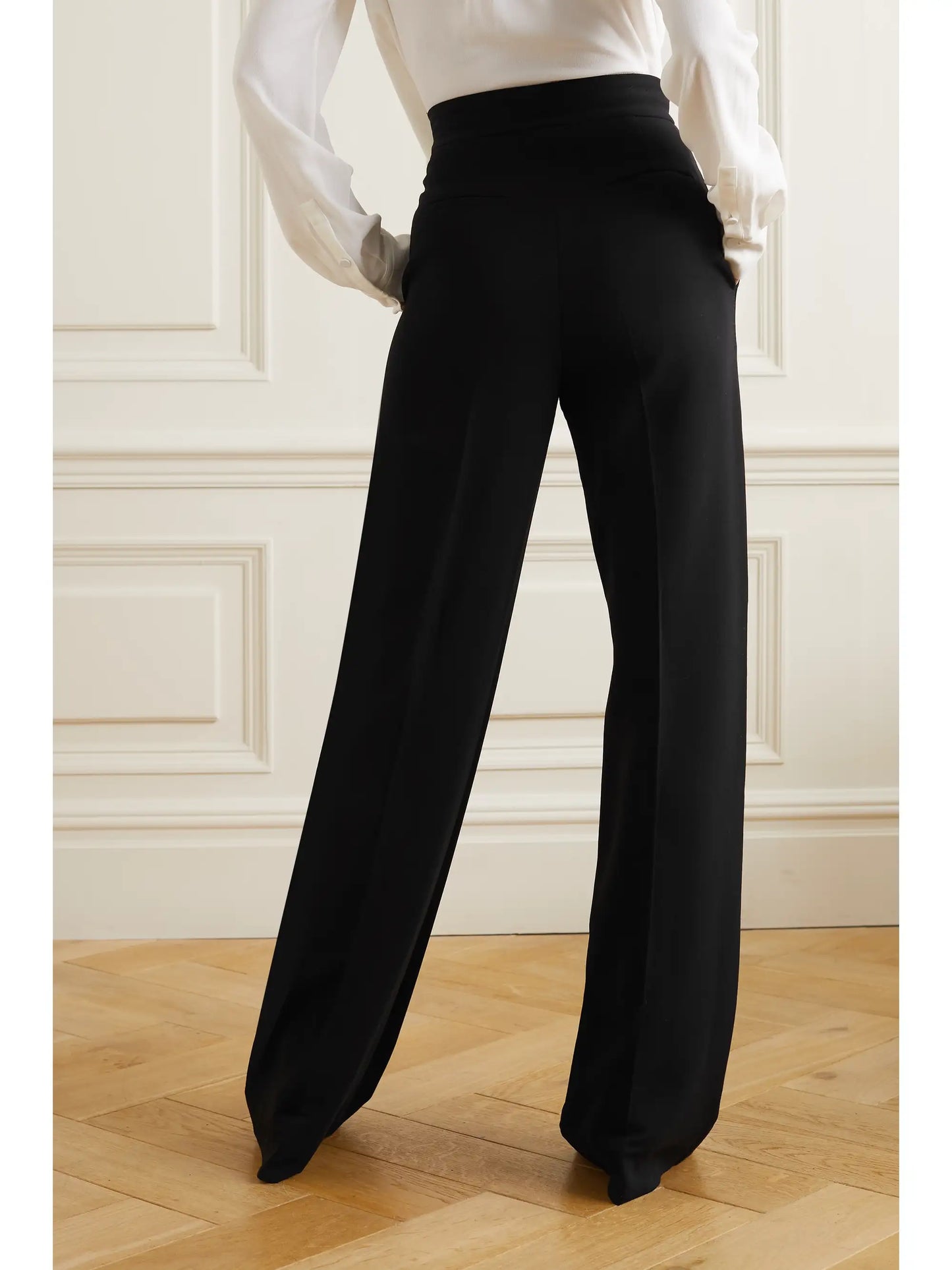 + Net Sustain Stretch-merino Wool Wide-leg Pants