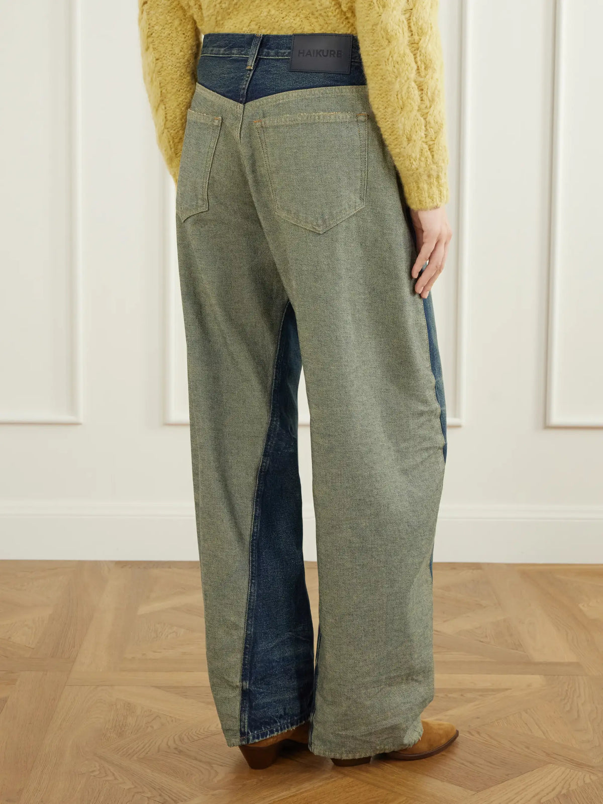 Haikure Clyde Double Vintage Blue Mid-rise Wide-leg Jeans