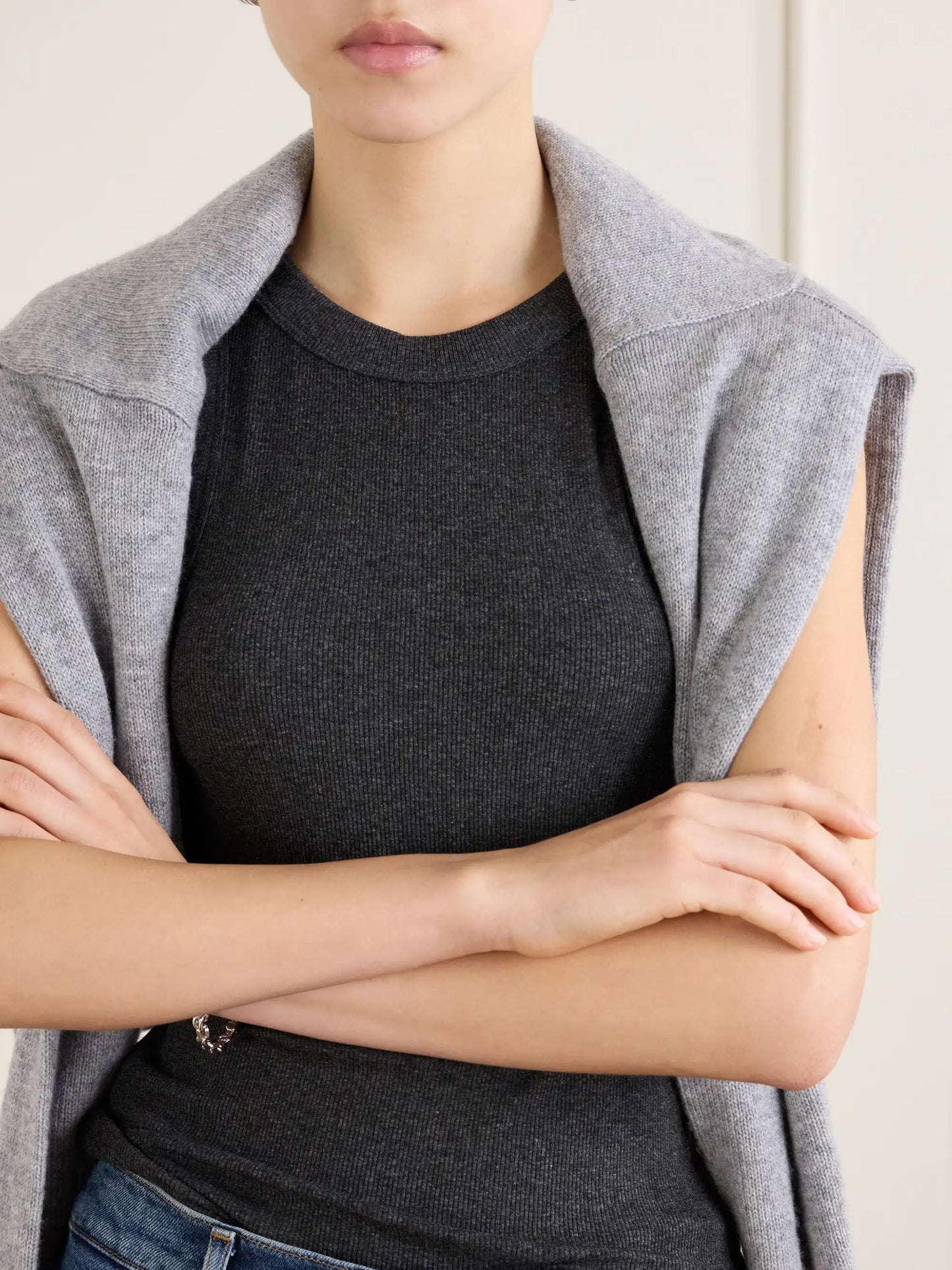 Leigh Ribbed Jersey Tank Top
