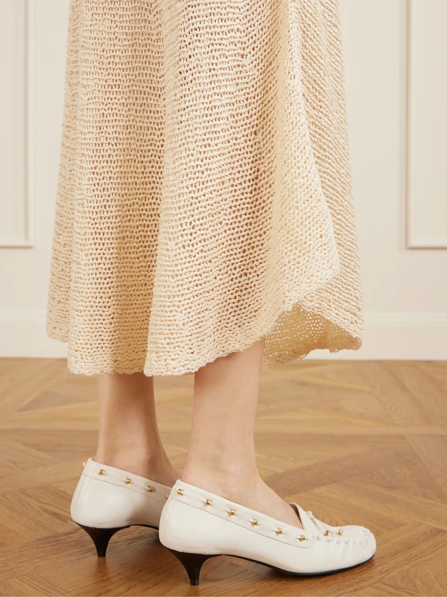 Inaya Crocheted Cotton And Silk-blend Midi Skirt