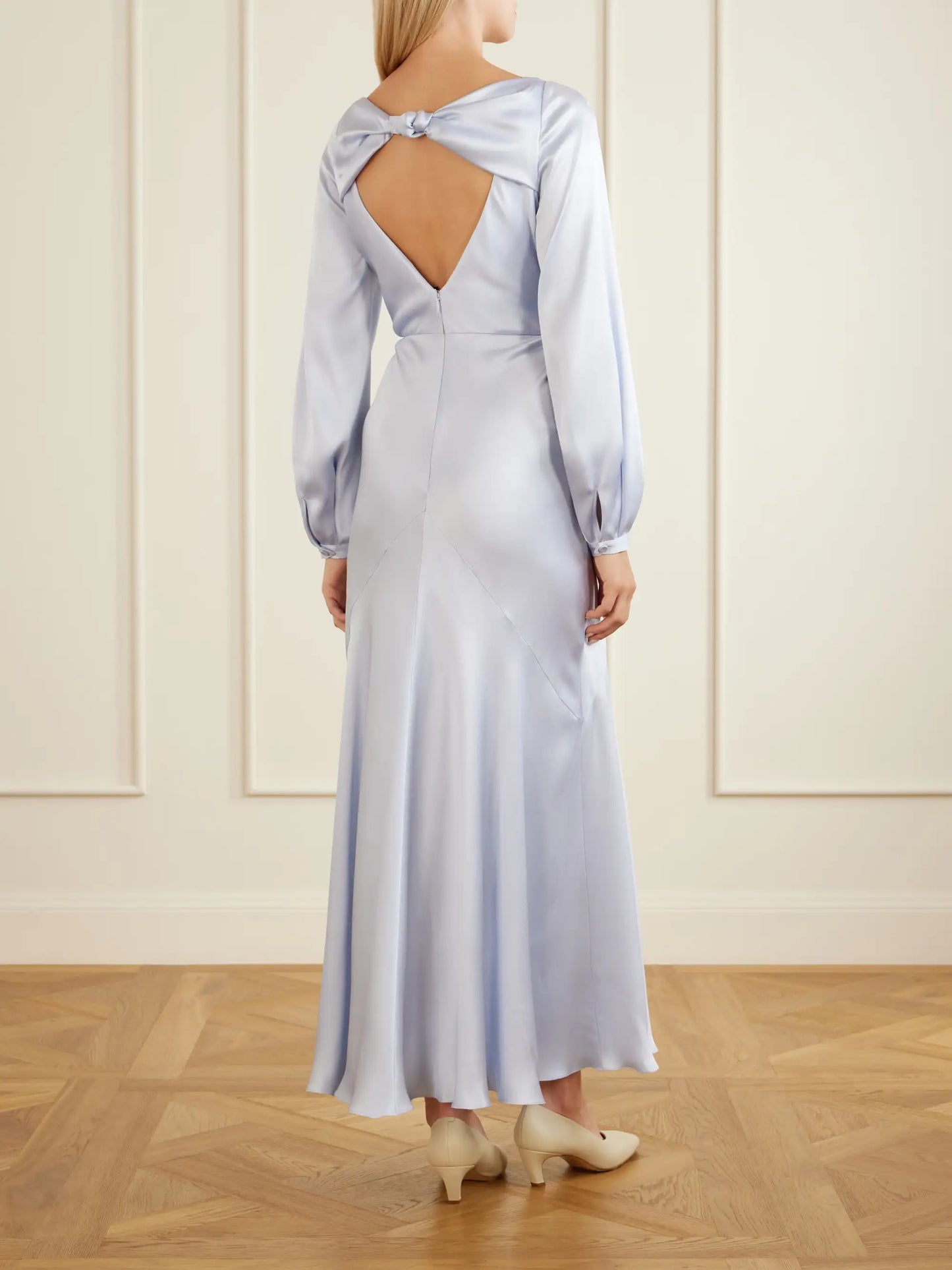 Peyton Knotted Cut-out Satin-silk Maxi Dress