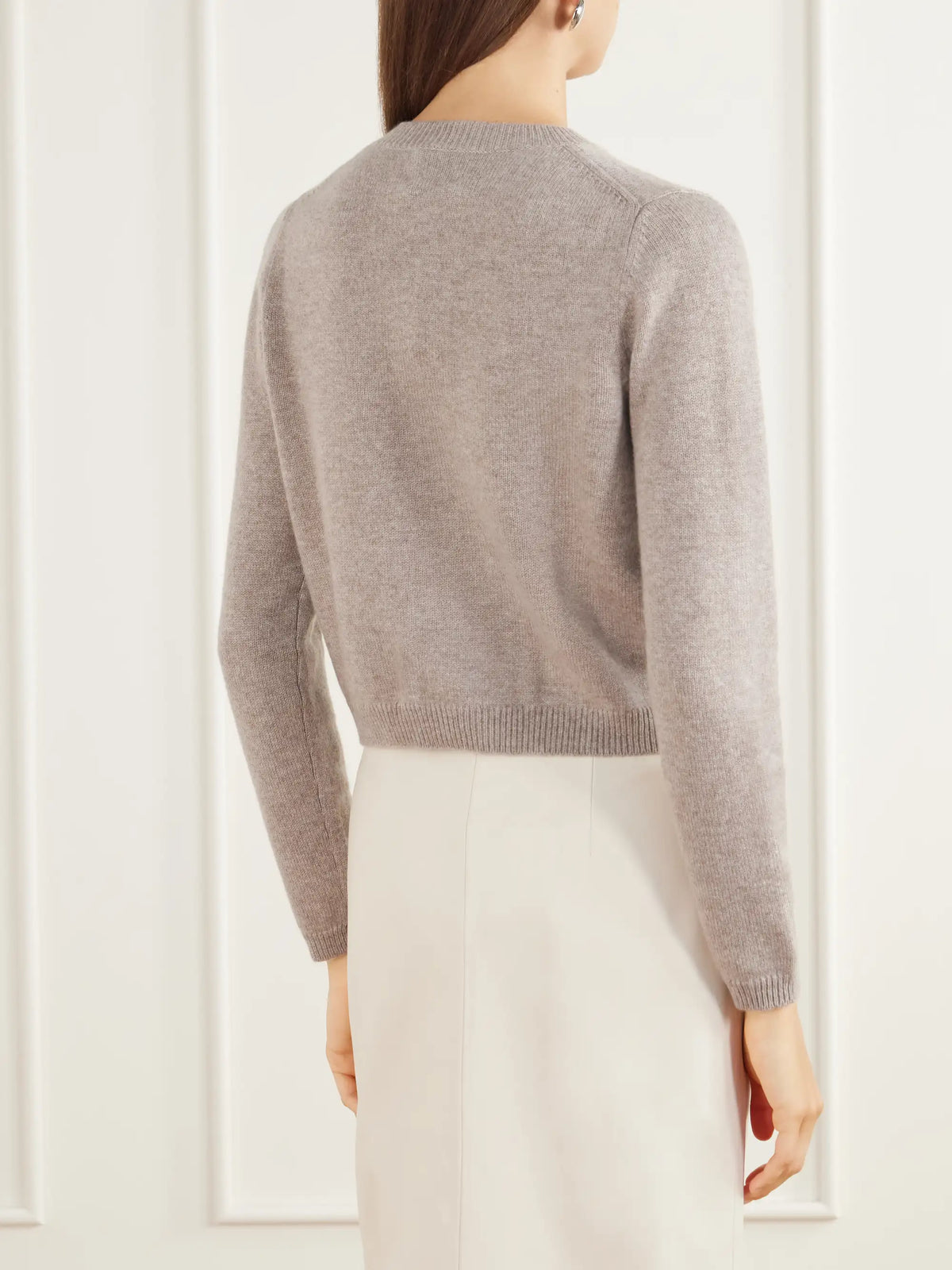 Allude Cropped Rib-trimmed Cashmere Cardigan