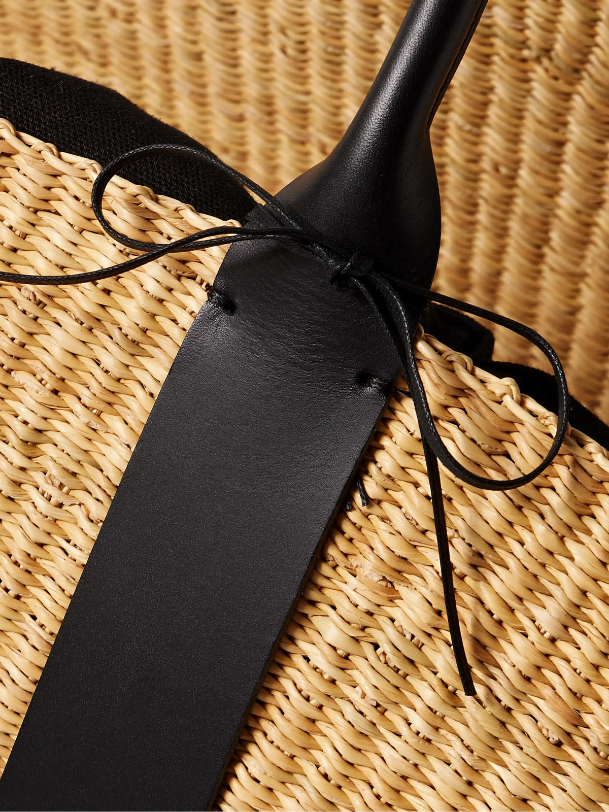 Sophie Maxi Leather-trimmed Woven Straw Tote