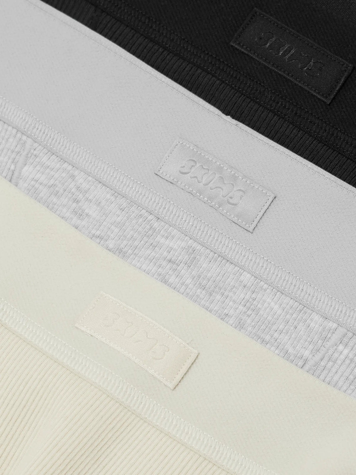 Cotton Rib Boxer 3-pack - Bone, Light Heather Grey, Soot