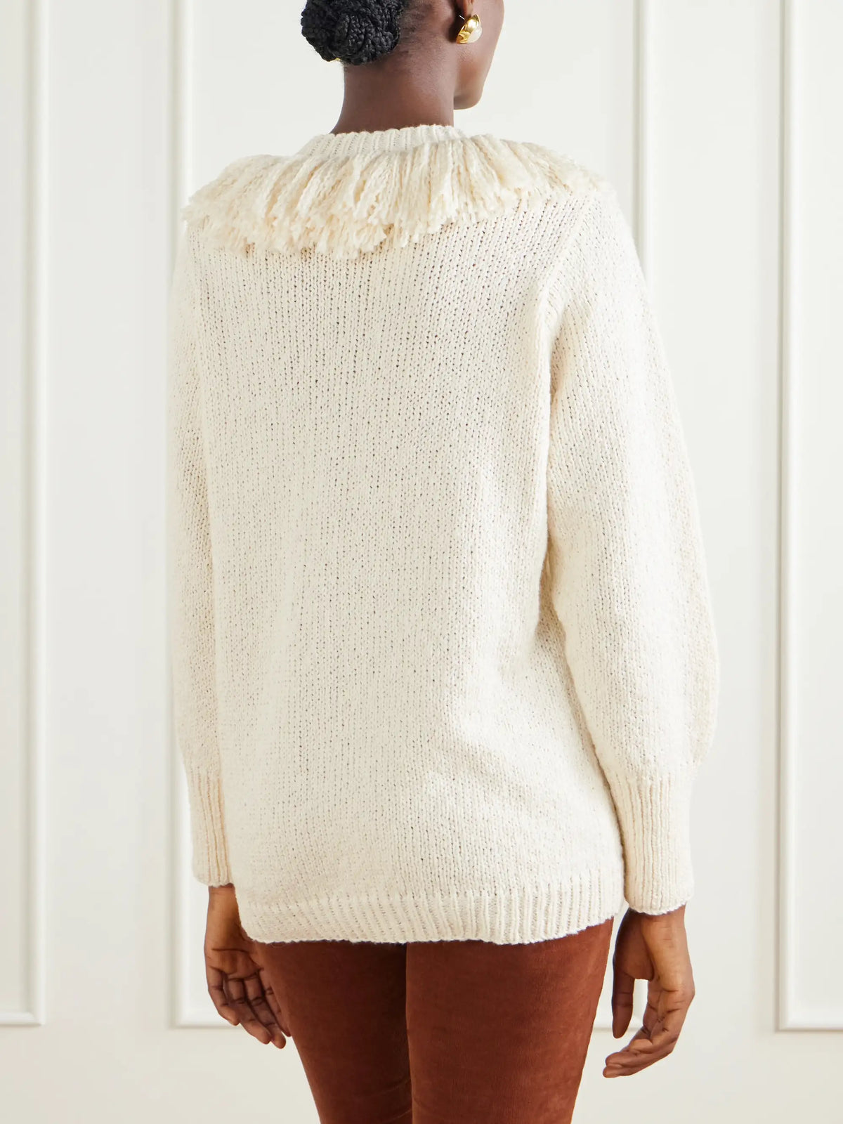 ALIX OF BOHEMIA Sami Fringe-trimmed Open-knit Cotton Cardigan