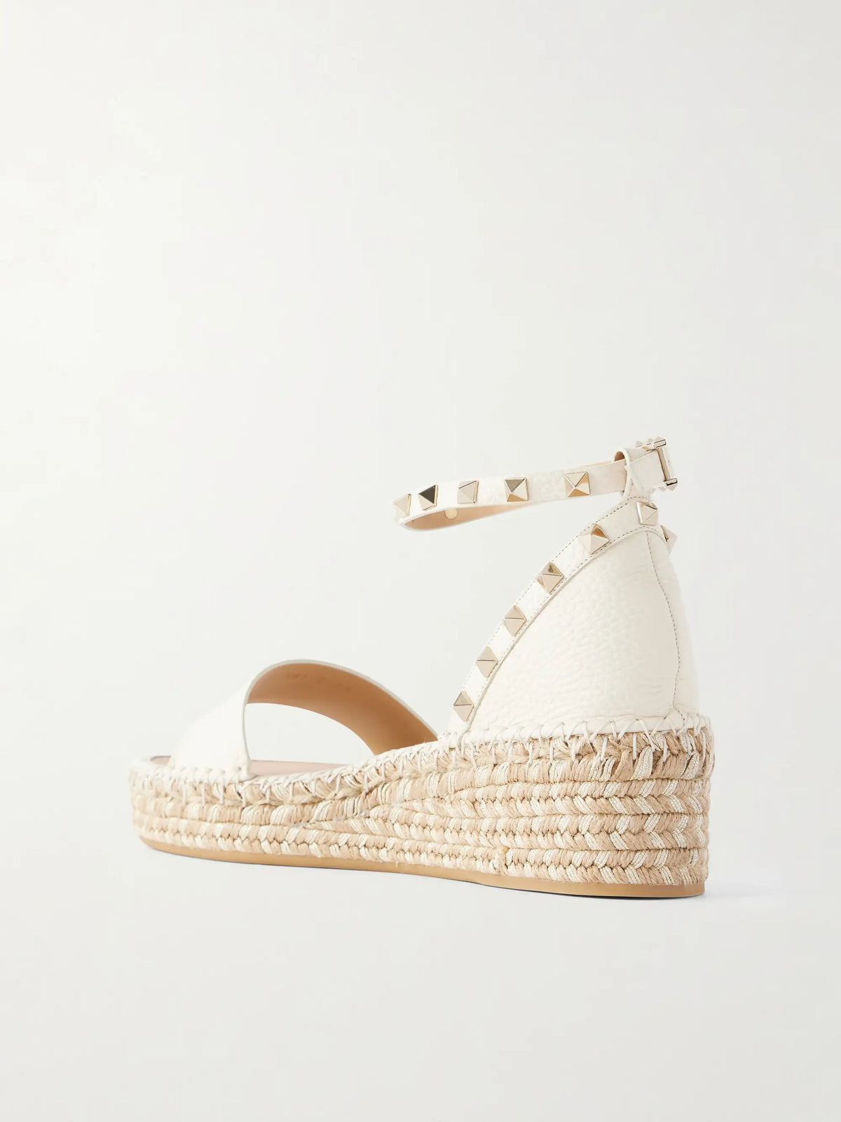 Rockstud Double Leather Espadrillas Sandals