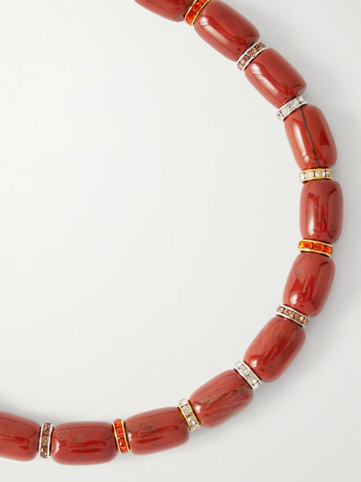 Rhodium-plated Jasper Necklace