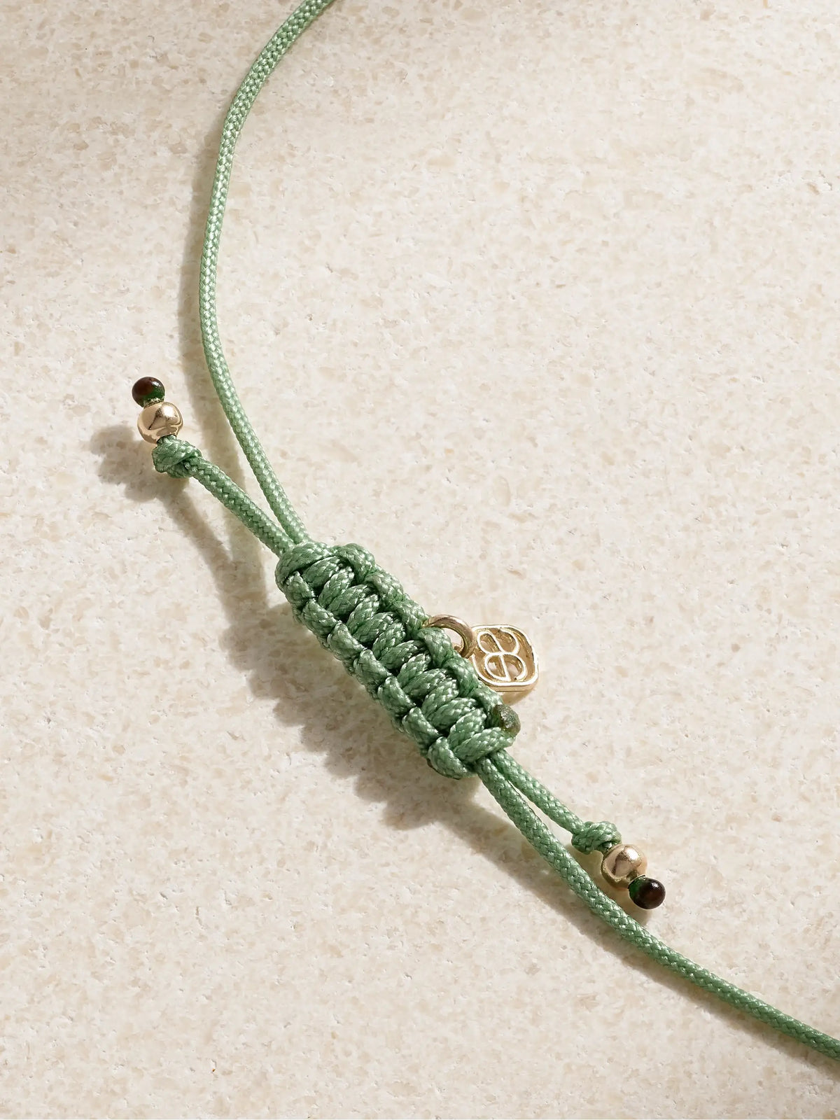 Evil Eye 14-karat Gold, Cord And Enamel Bracelet