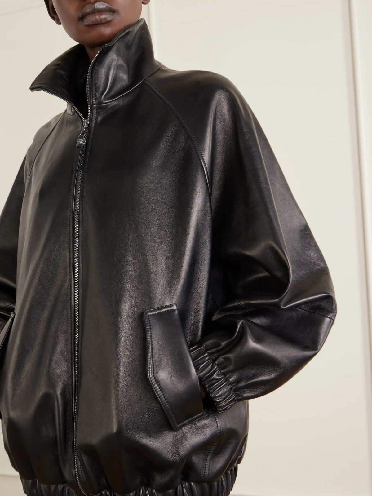 Brunello Cucinelli Leather Bomber Jacket