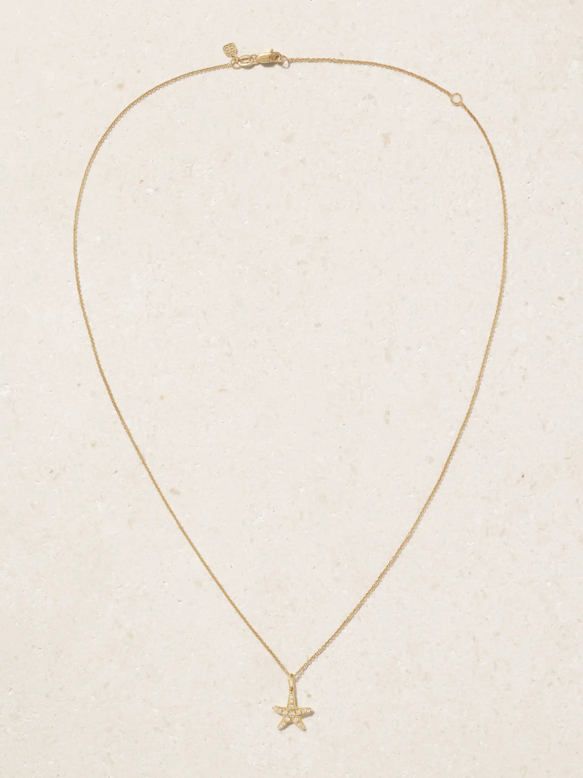 Starfish 14-karat Gold Diamond Necklace