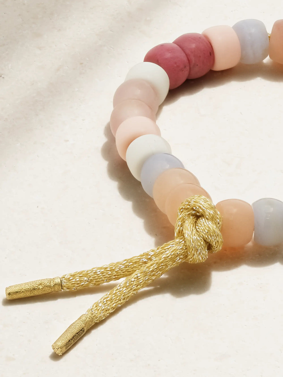 + Loveshackfancy Forte Beads 18-karat Gold And Lurex Multi-stone Bracelet