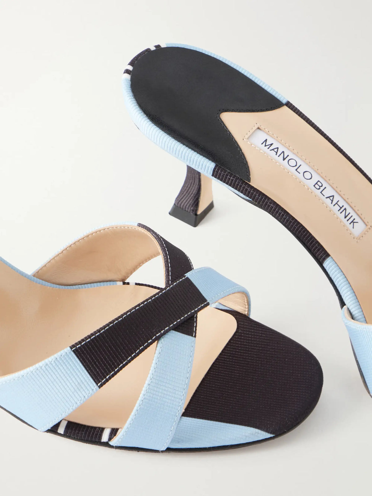 + Emilia Wickstead Callamu 50 Striped Grosgrain Mules