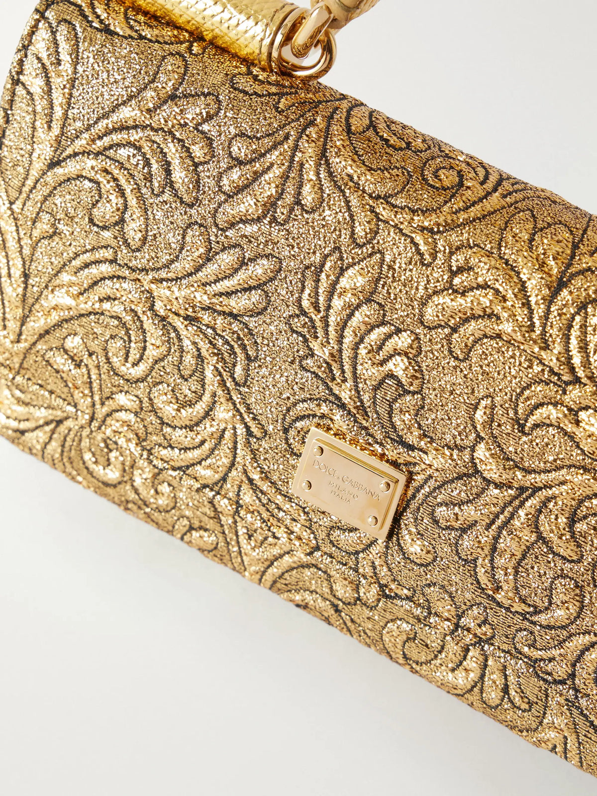 Dolce & Gabbana Leather-trimmed Brocade Top-handle Bag