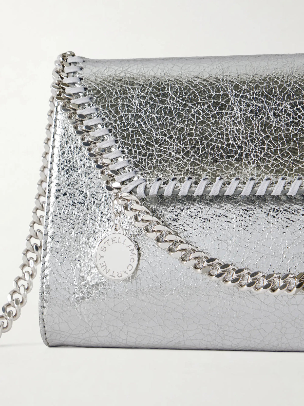 The Falabella Crinkled Metallic Chain Wallet