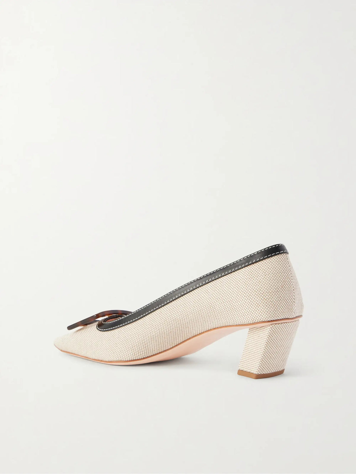 Roger Belle Vivier 45 Leather-trimmed Canvas Pumps