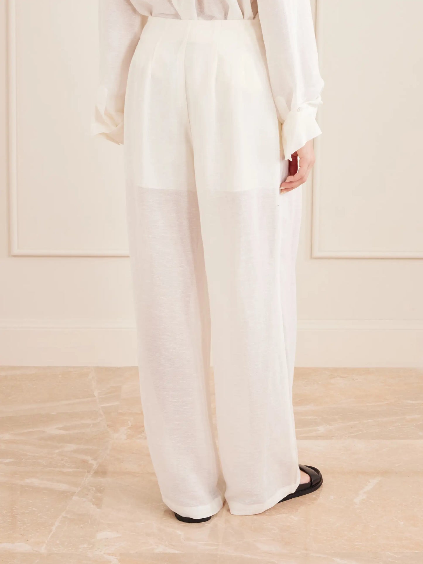 Carries Linen And Silk-blend Wide-leg Pants