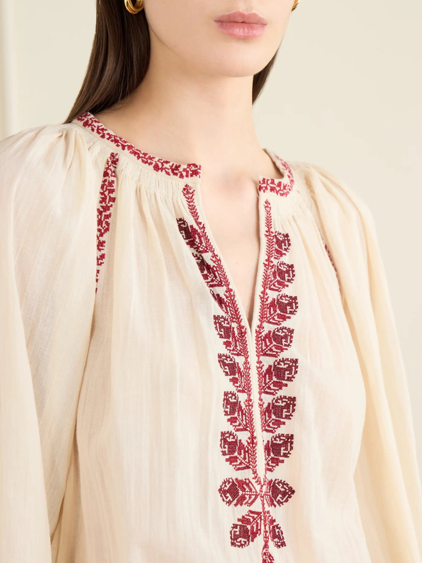 Ludy Floral-embroidered Organic Cotton Mini Dress