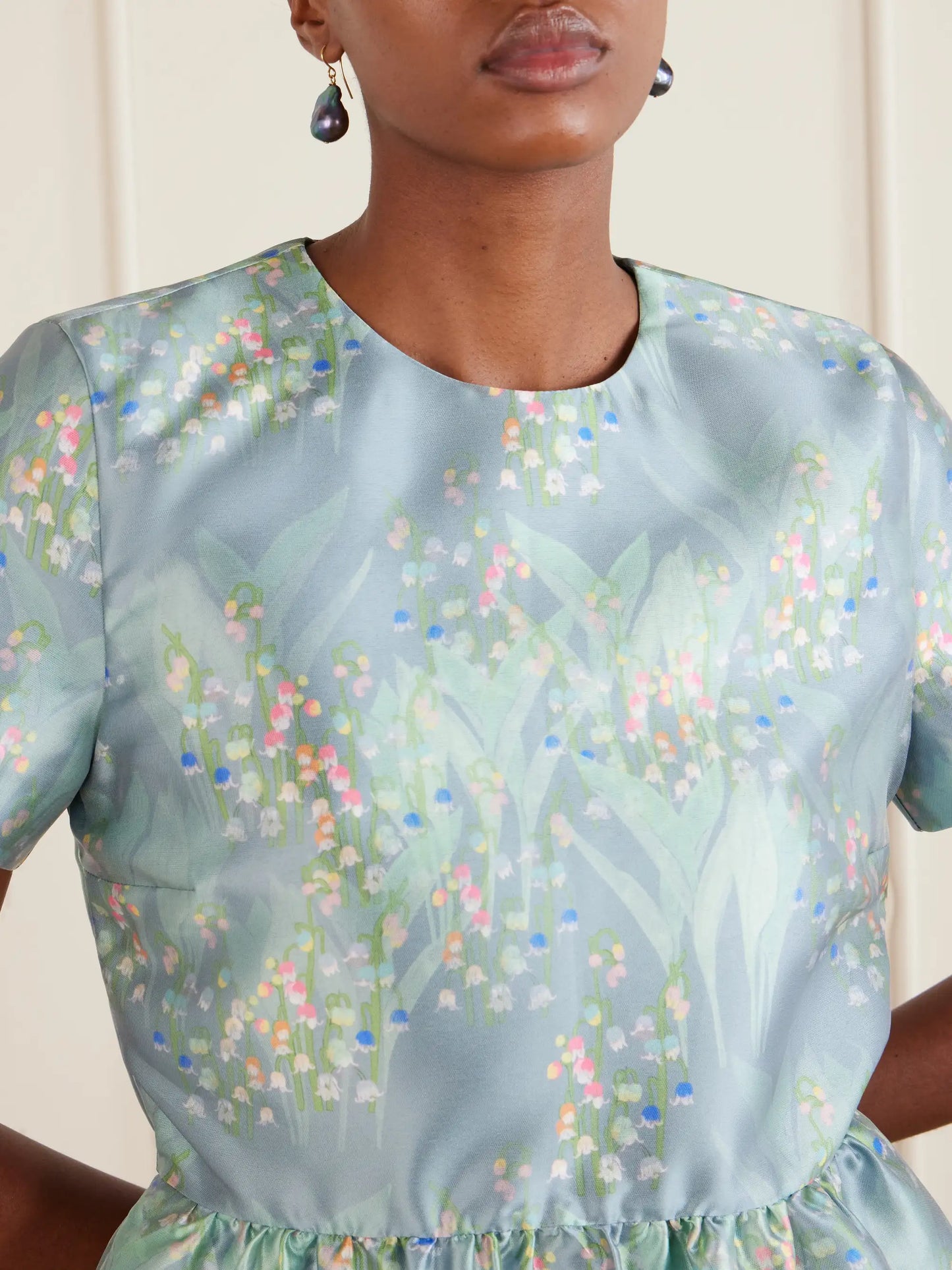 Lily Of The Valley Crepe Mini Dress
