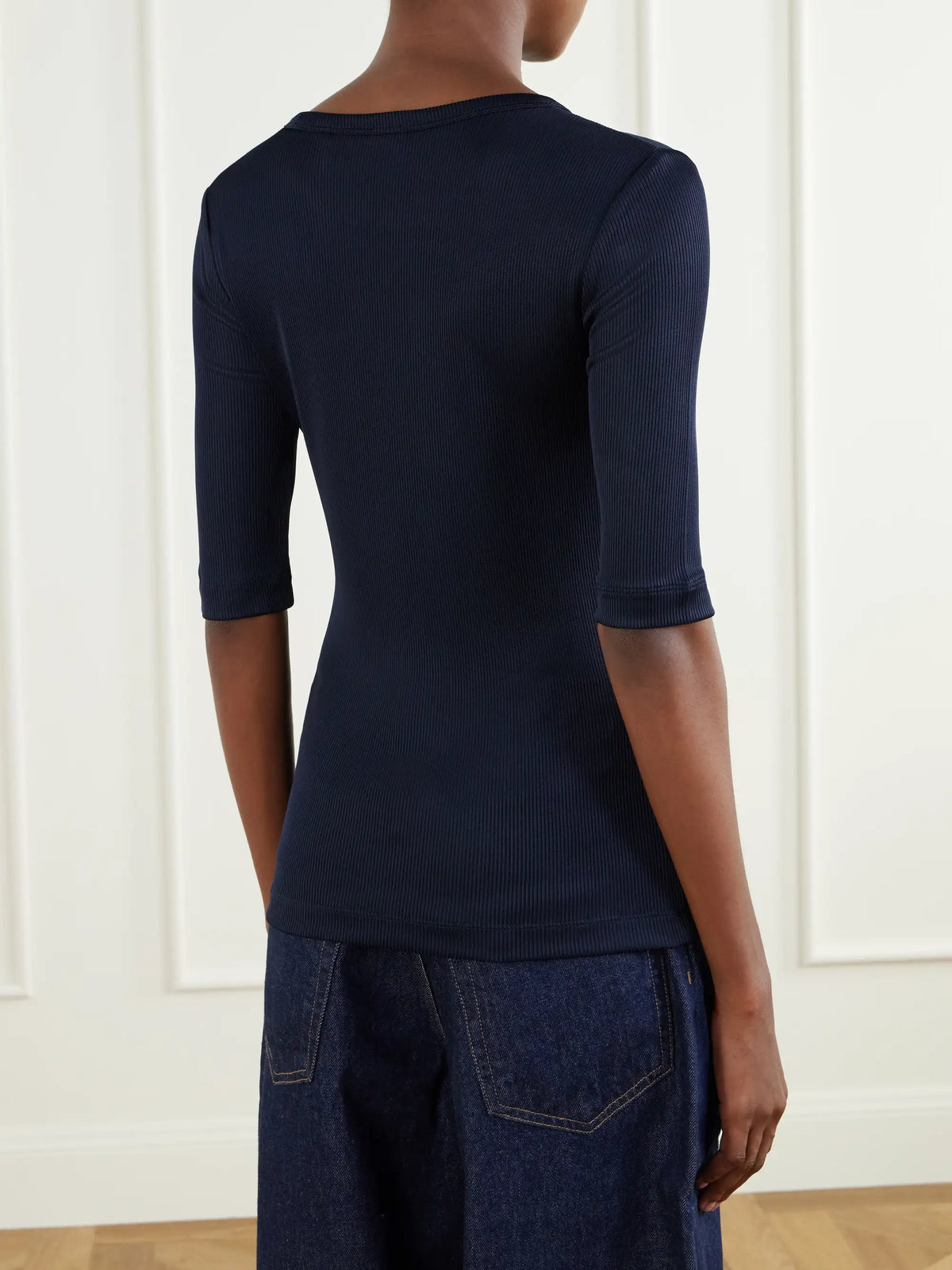 AGOLDE Saige Ribbed Stretch-jersey T-shirt