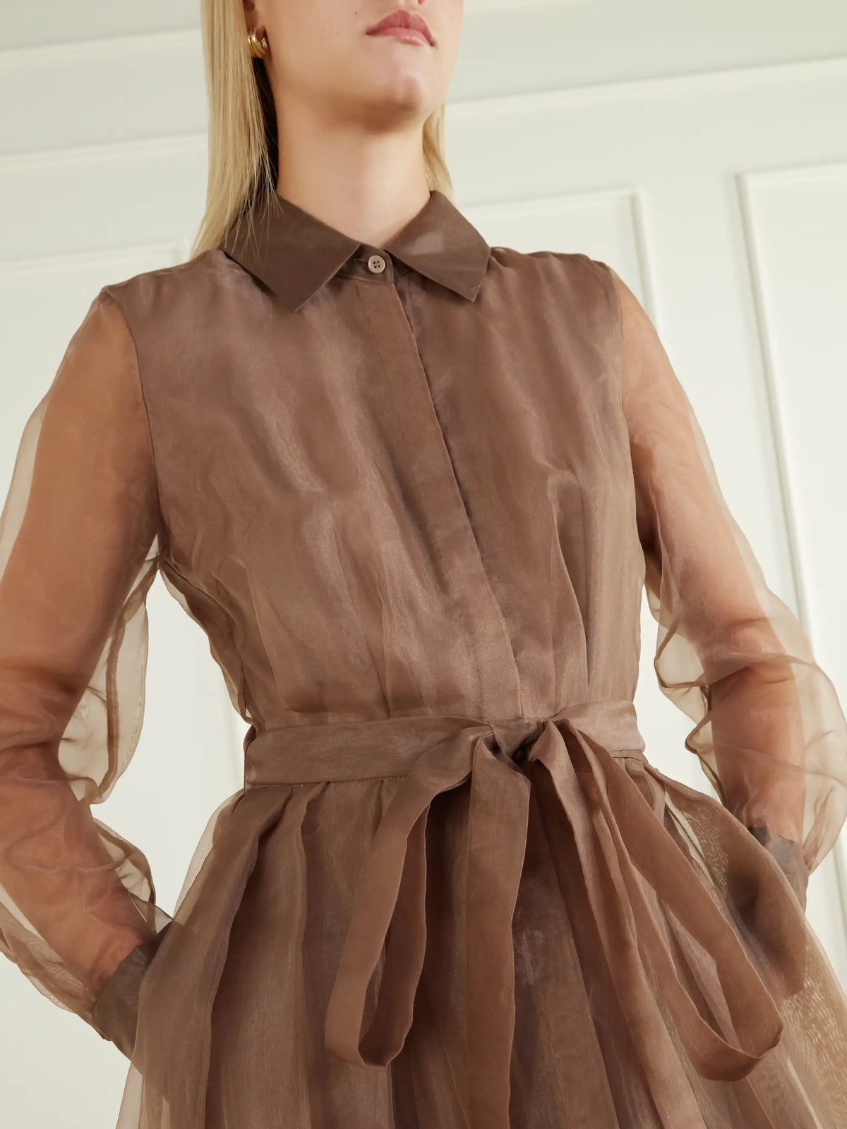 SIMKHAI Montgomery Belted Organza Gown