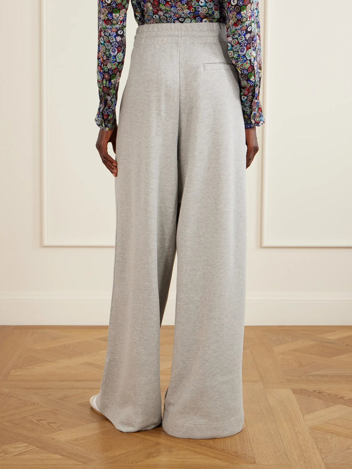 Cotton-jersey Wide-leg Track Pants