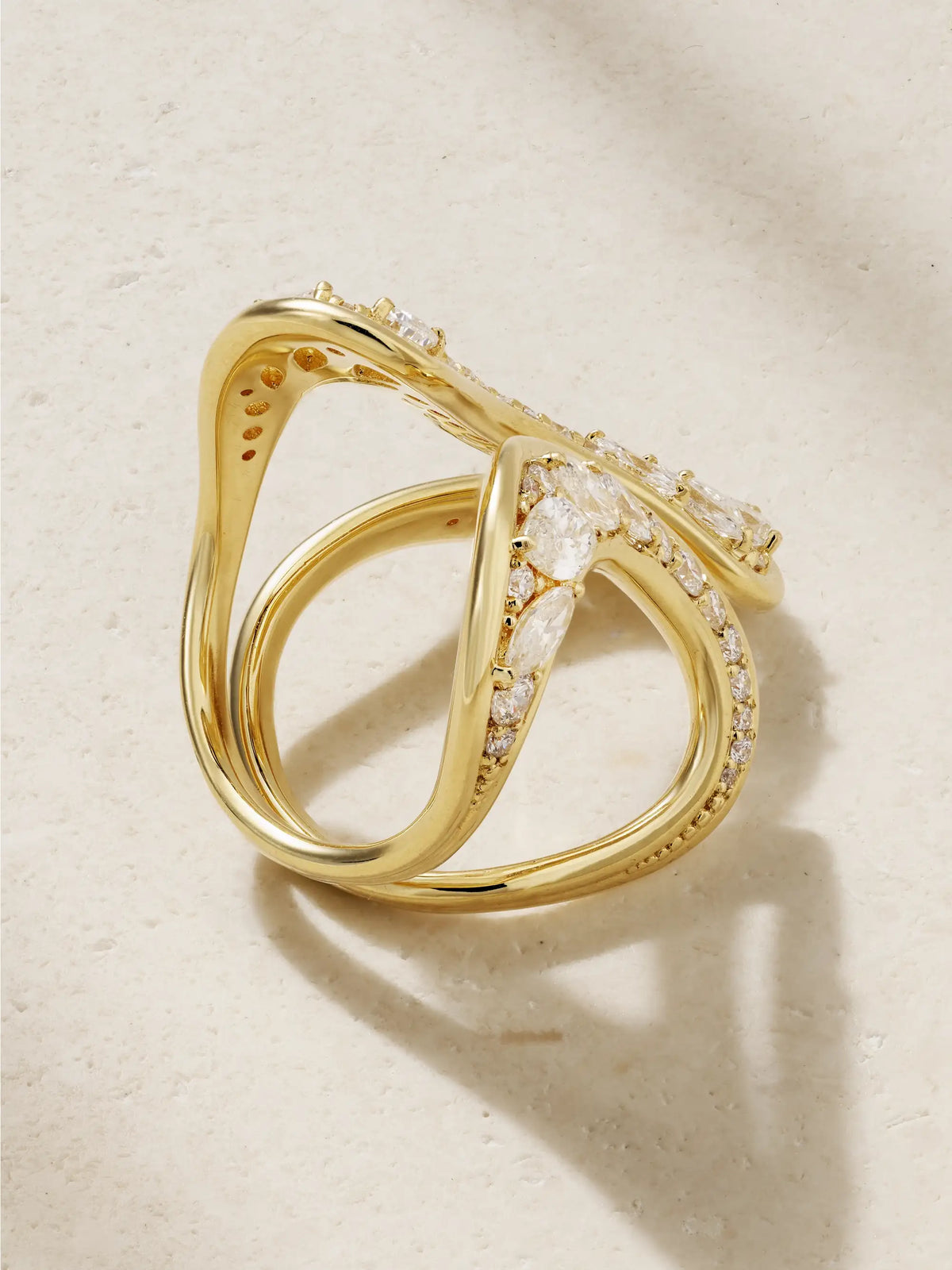 Stream Open 18-karat Gold Diamond Ring