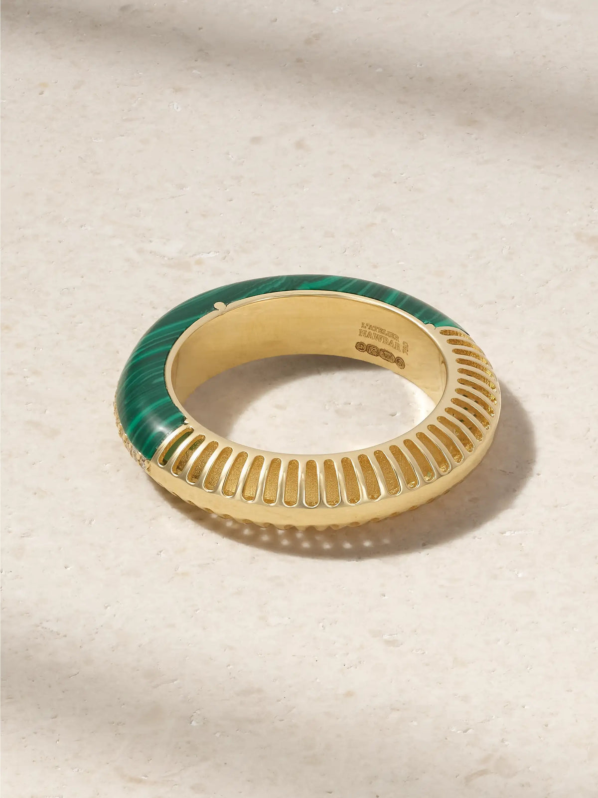 Bombay Ray 18-karat Gold, Malachite And Diamond Ring