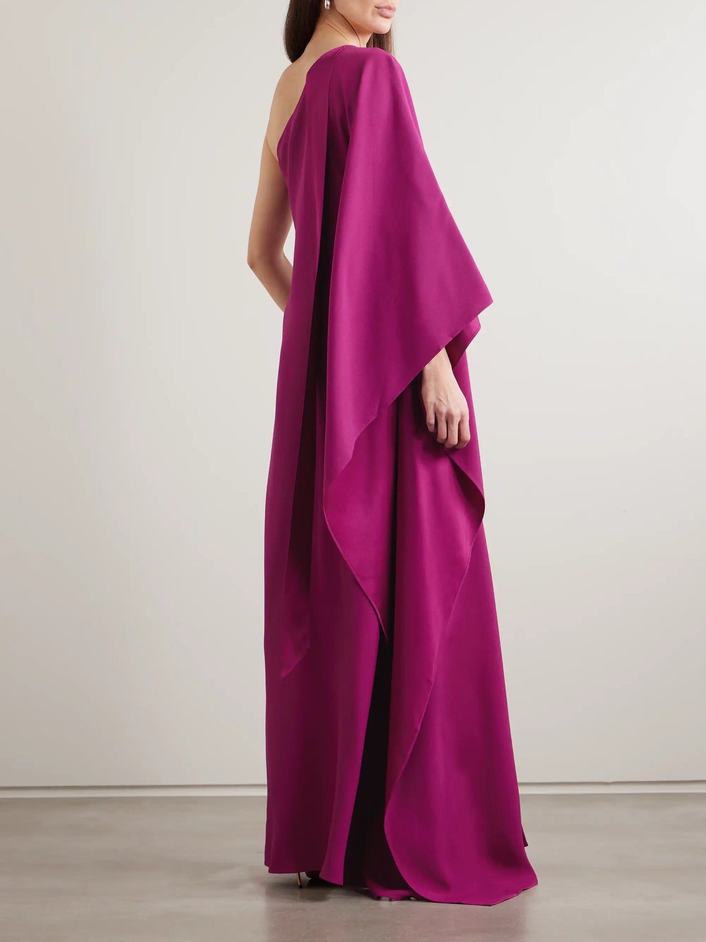 Paloma Scarf-detailed One-shoulder Satin-crepe Maxi Dress