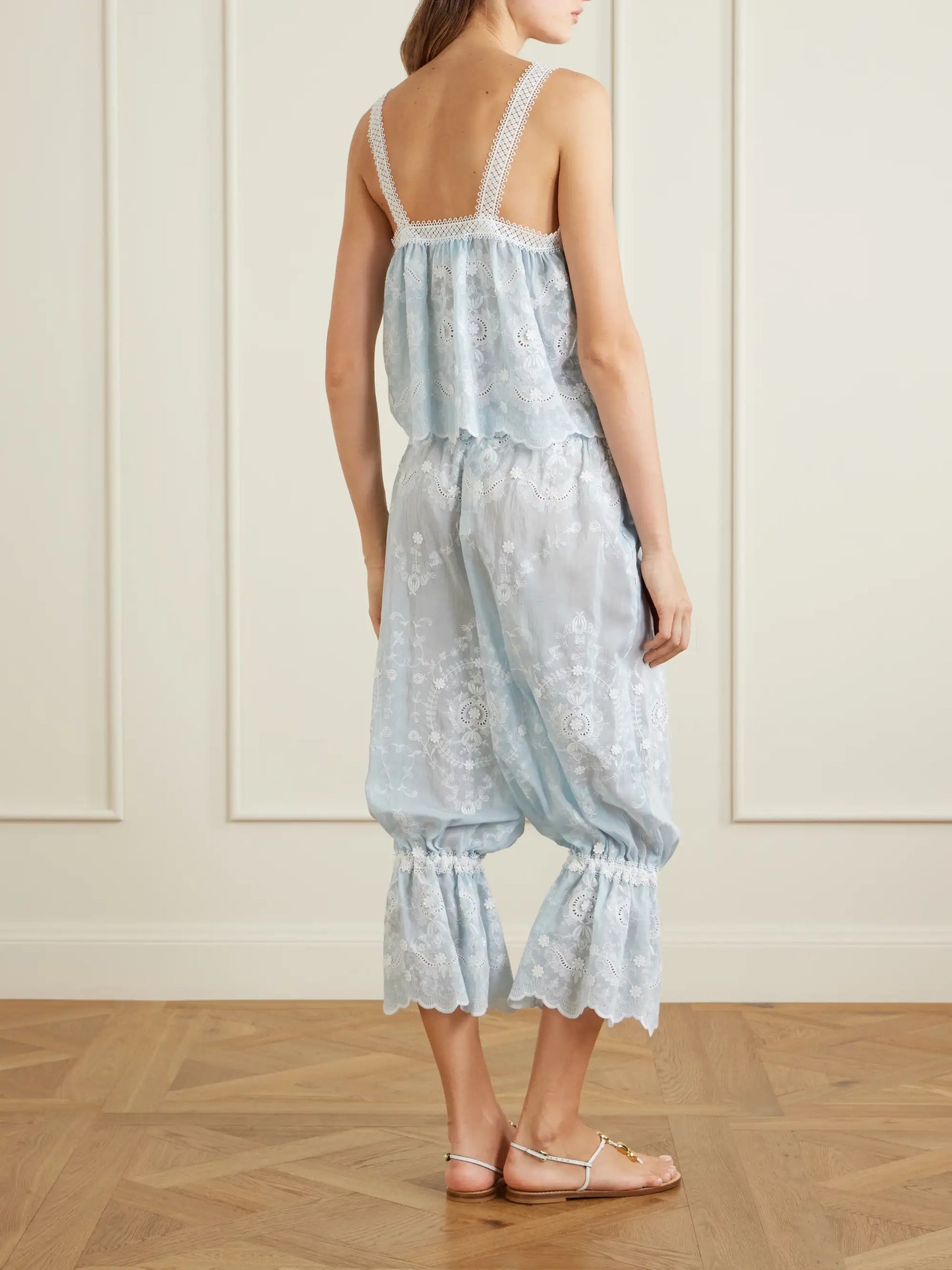 Nell Embroidered Silk-blend Balloon Pants