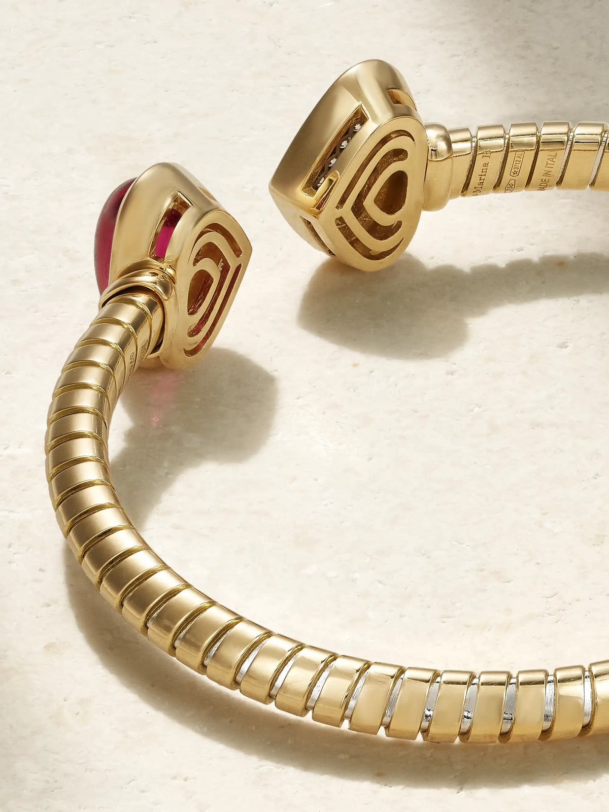 Trisolina Castagna 18-karat Gold, Diamond And Rubellite Bracelet