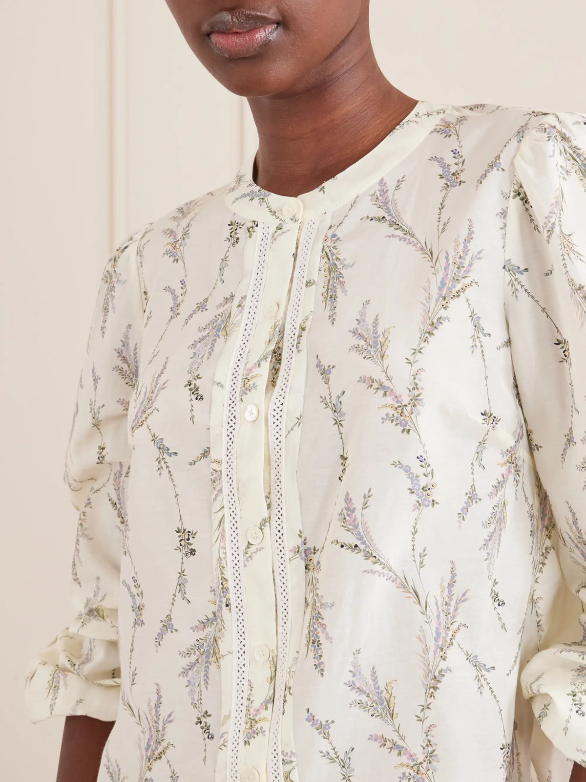 Veronica Beard Emiko Floral-print Embroidered Cotton And Silk-blend Shirt