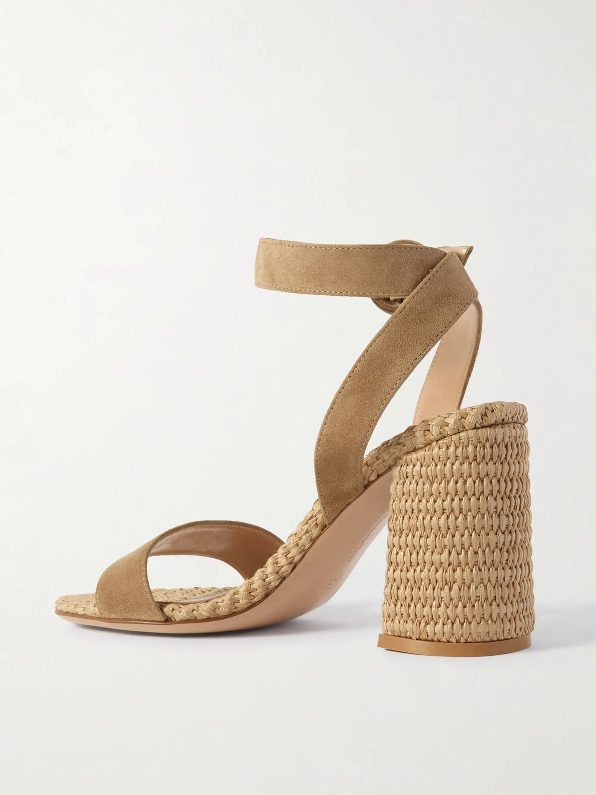 Luana 85 Suede And Raffia Sandals