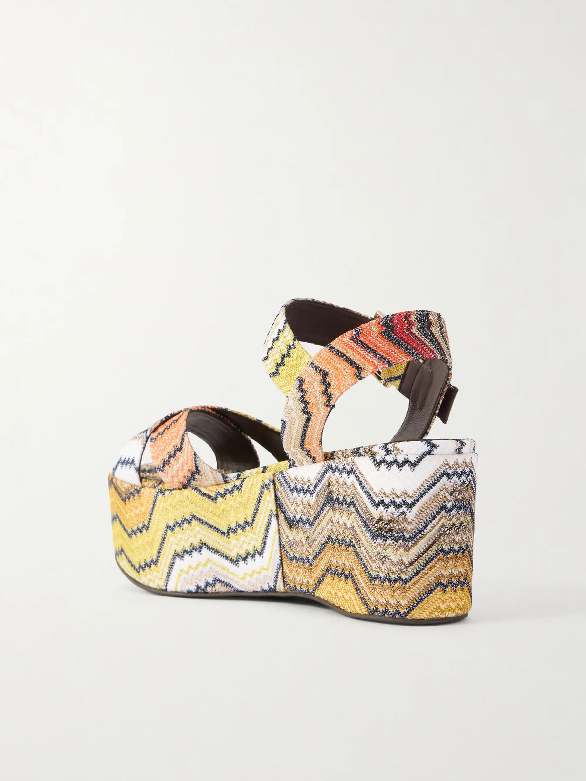 Julia Striped Woven Lurex Platform Sandals
