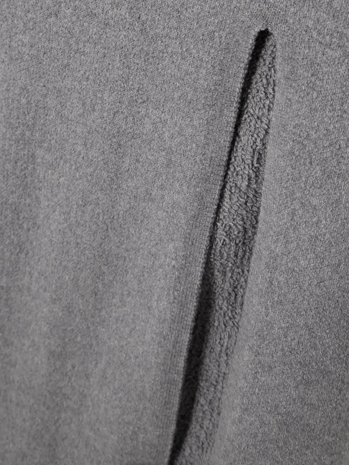 Textured Knit High Slit Long Skirt - Dark Heather Gray