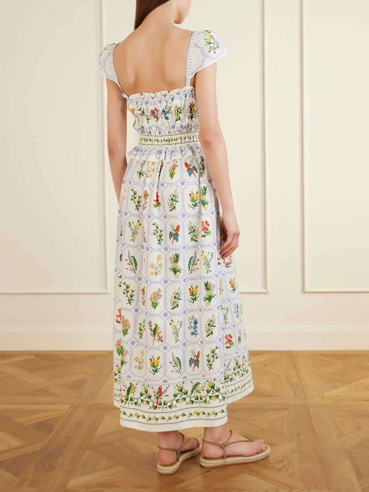 Farm Rio Tropical Porcelain Printed Cotton-poplin Maxi Dress