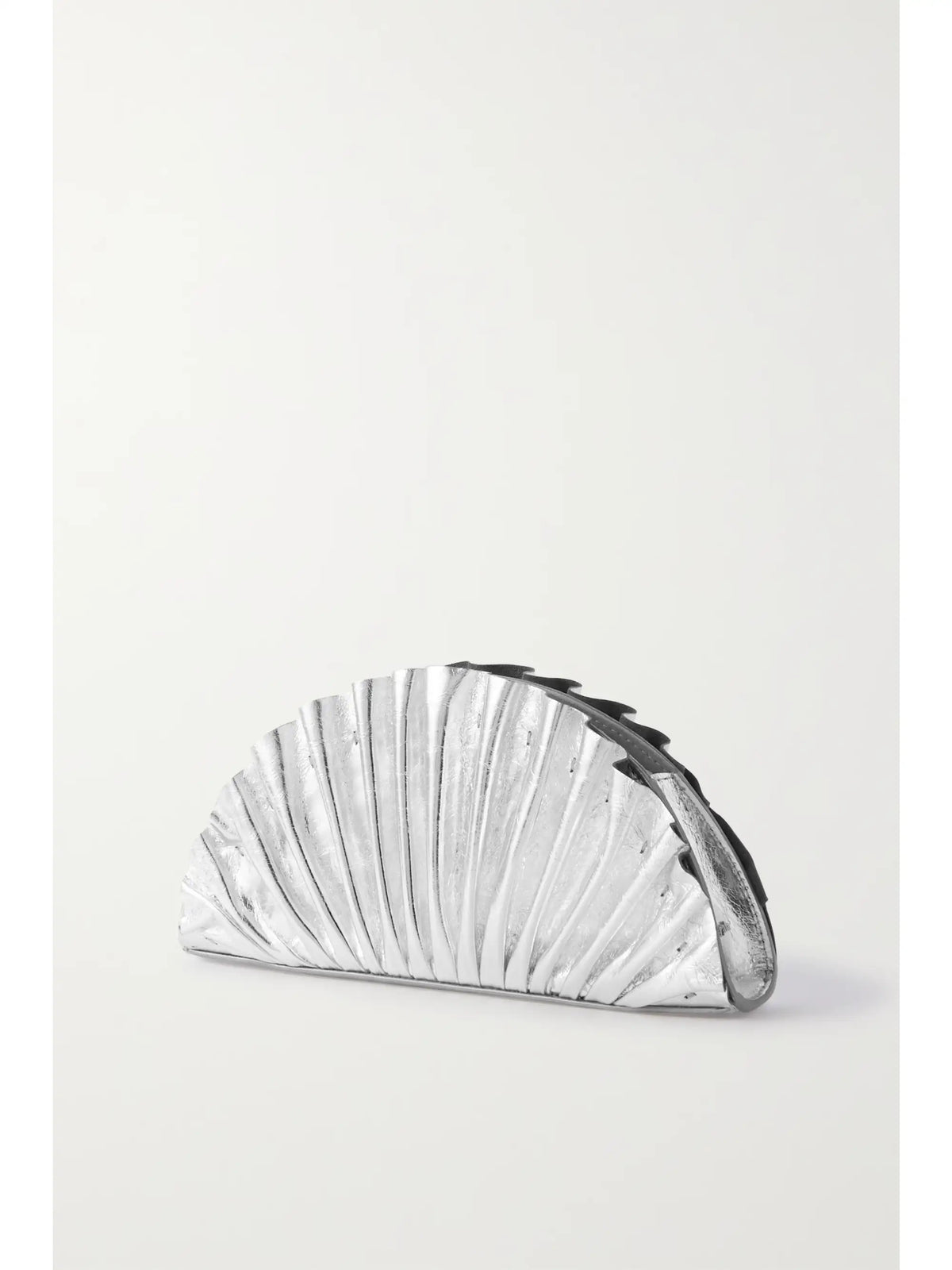 Nala Ruched Metallic Leather Clutch
