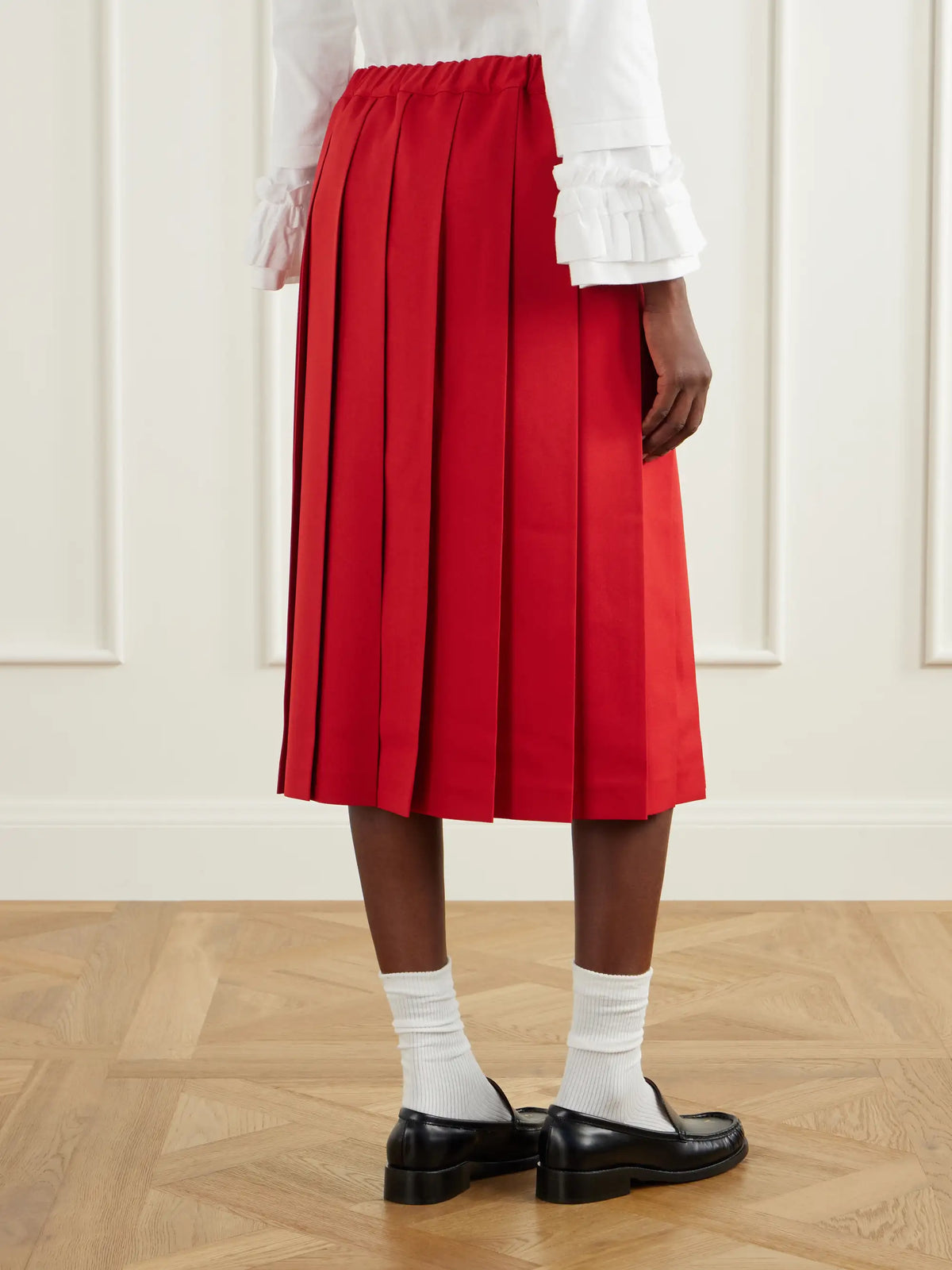 Comme des Garçons GIRL Pleated Gabardine Midi Skirt