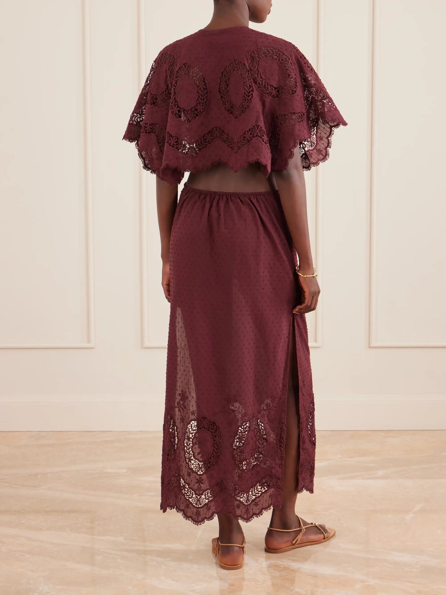 Paradise Crocheted-trimmed Cotton-blend Maxi Dress