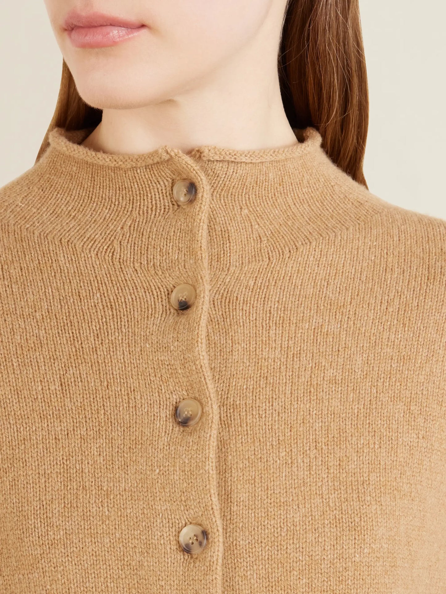 Annora Wool And Cashmere-blend Turtleneck Cardigan