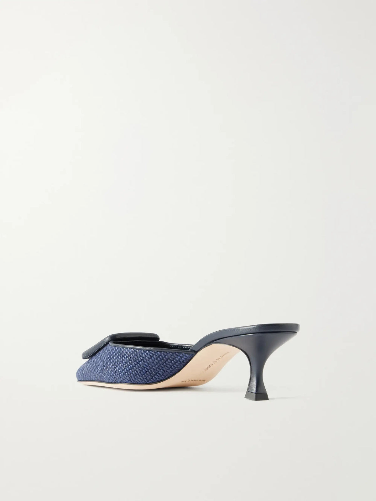Manolo Blahnik Maysalebi 55 Leather-trimmed Raffia Pumps