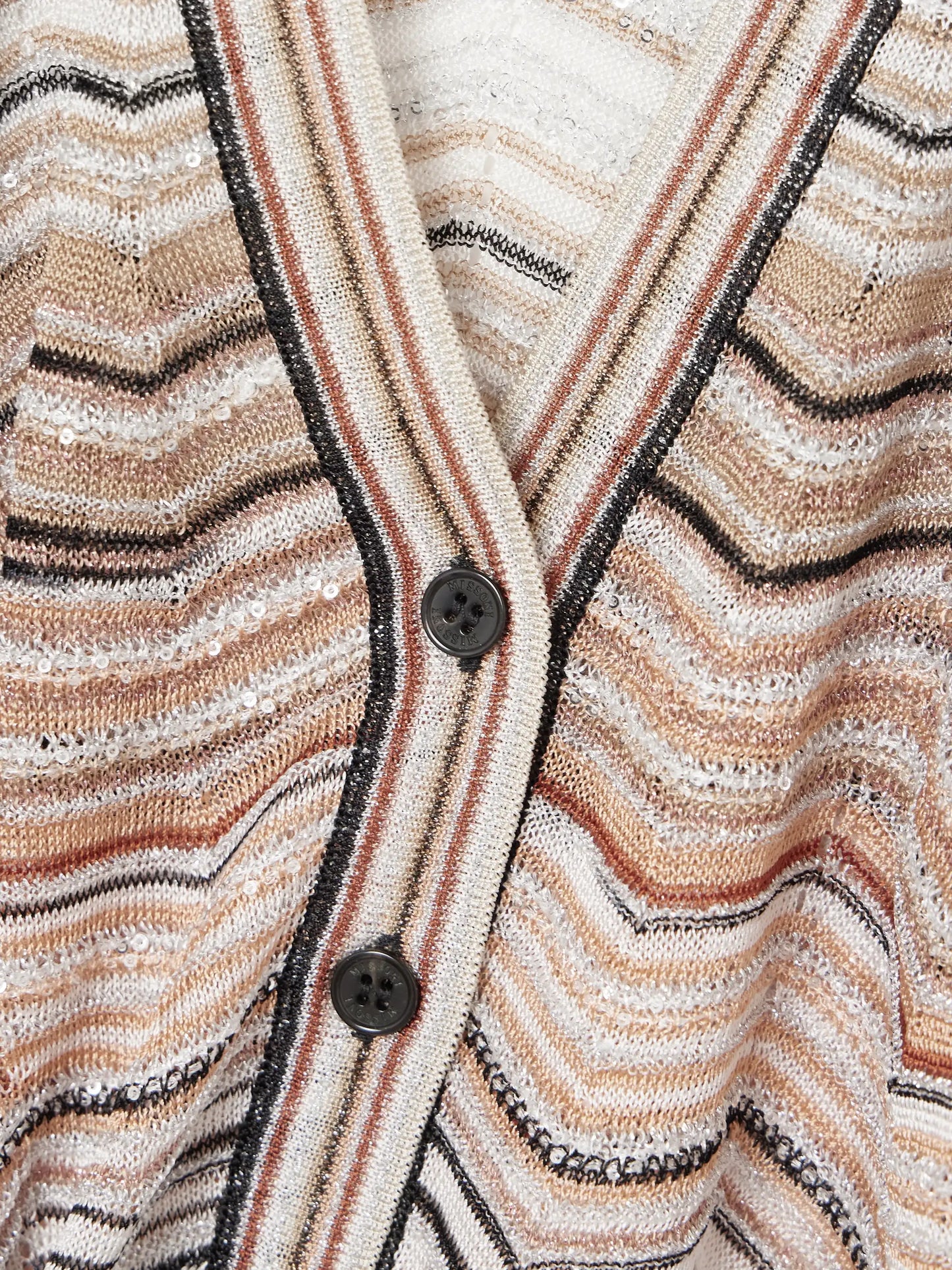 Sequin-embellished Striped Metallic Crochet-knit Cardigan