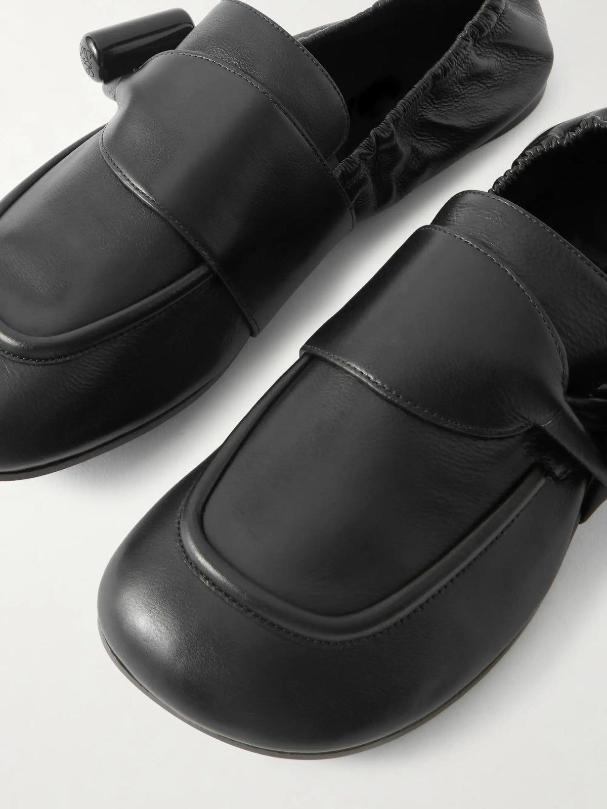 Toggle Embellished Leather Loafers