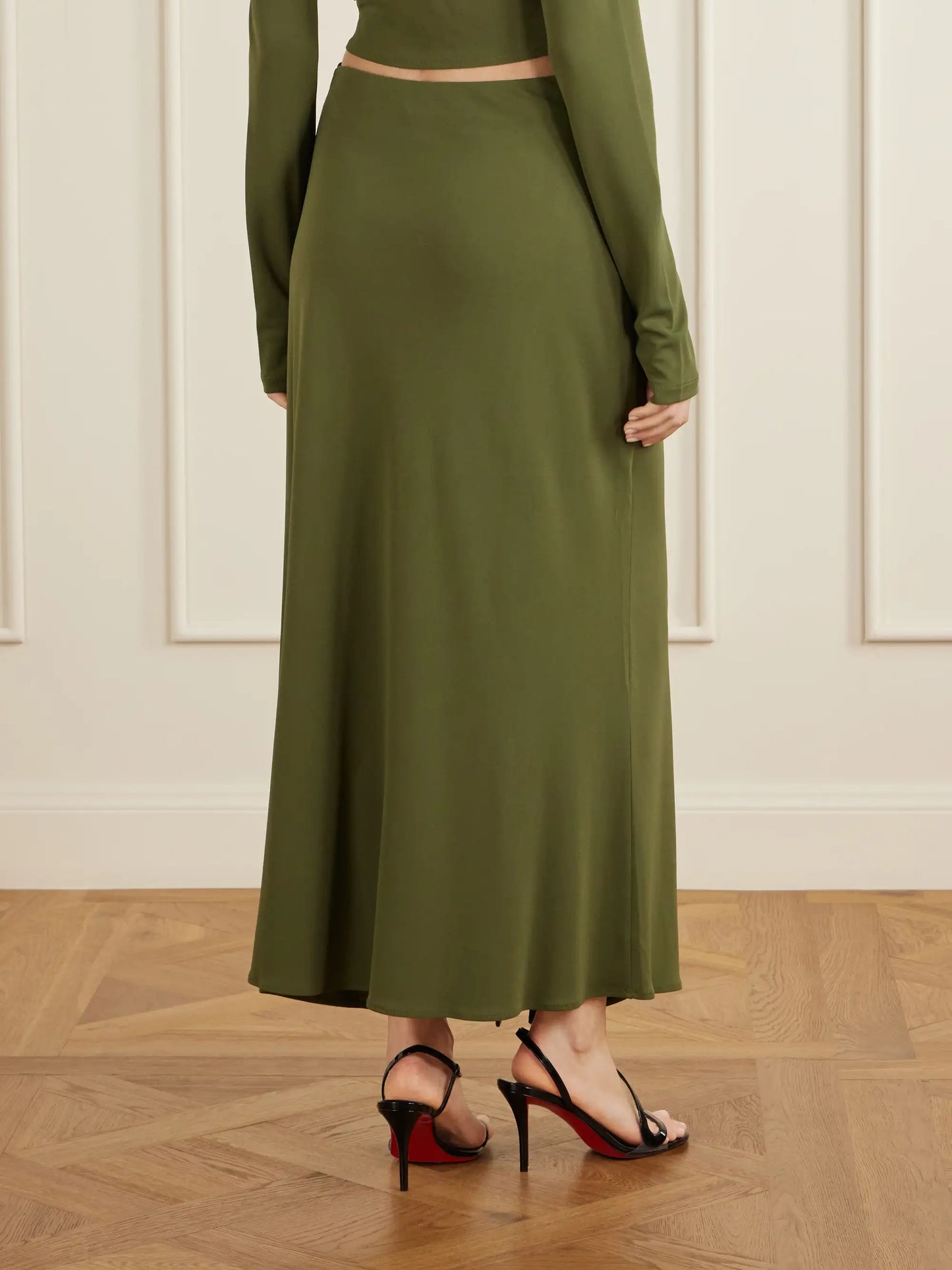 Rebecca Satin Midi Skirt