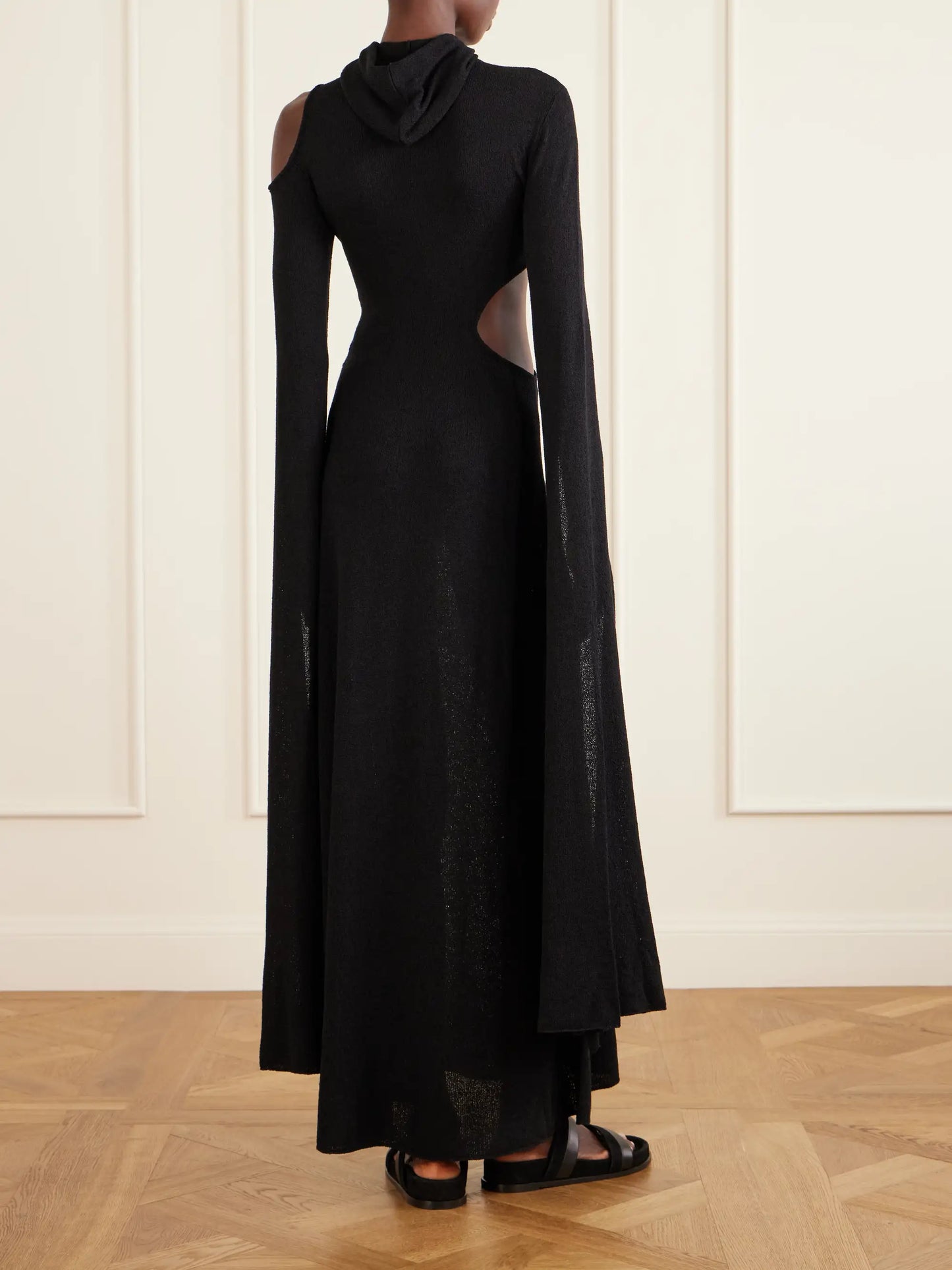 Daya Hooded Cutout Silk Maxi Dress