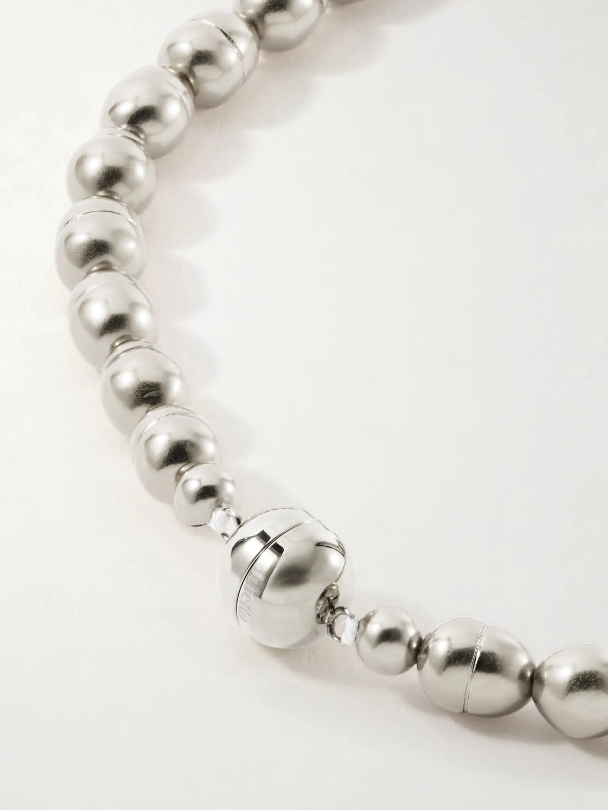 Mykonos Rhodium-pleated Beaded Necklace
